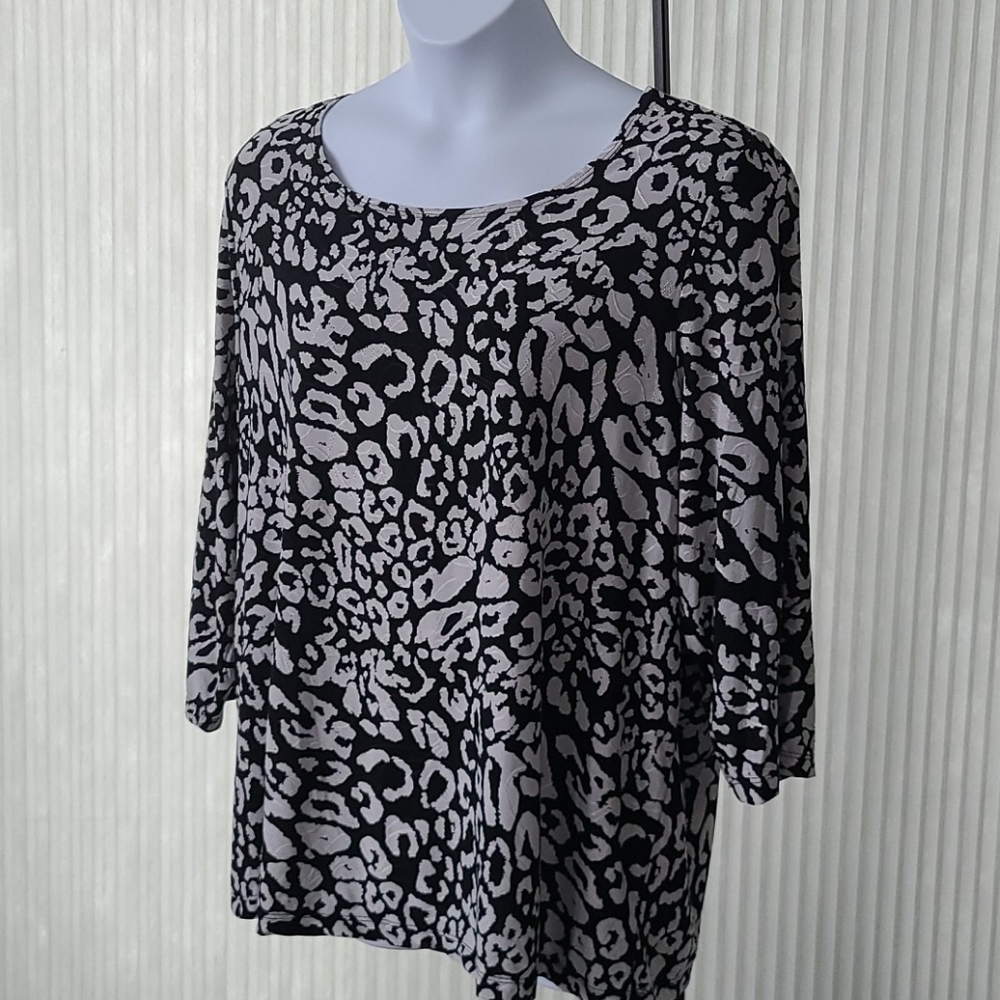 JM Collection Blobs 3/4 Sleeve Shirt 3X